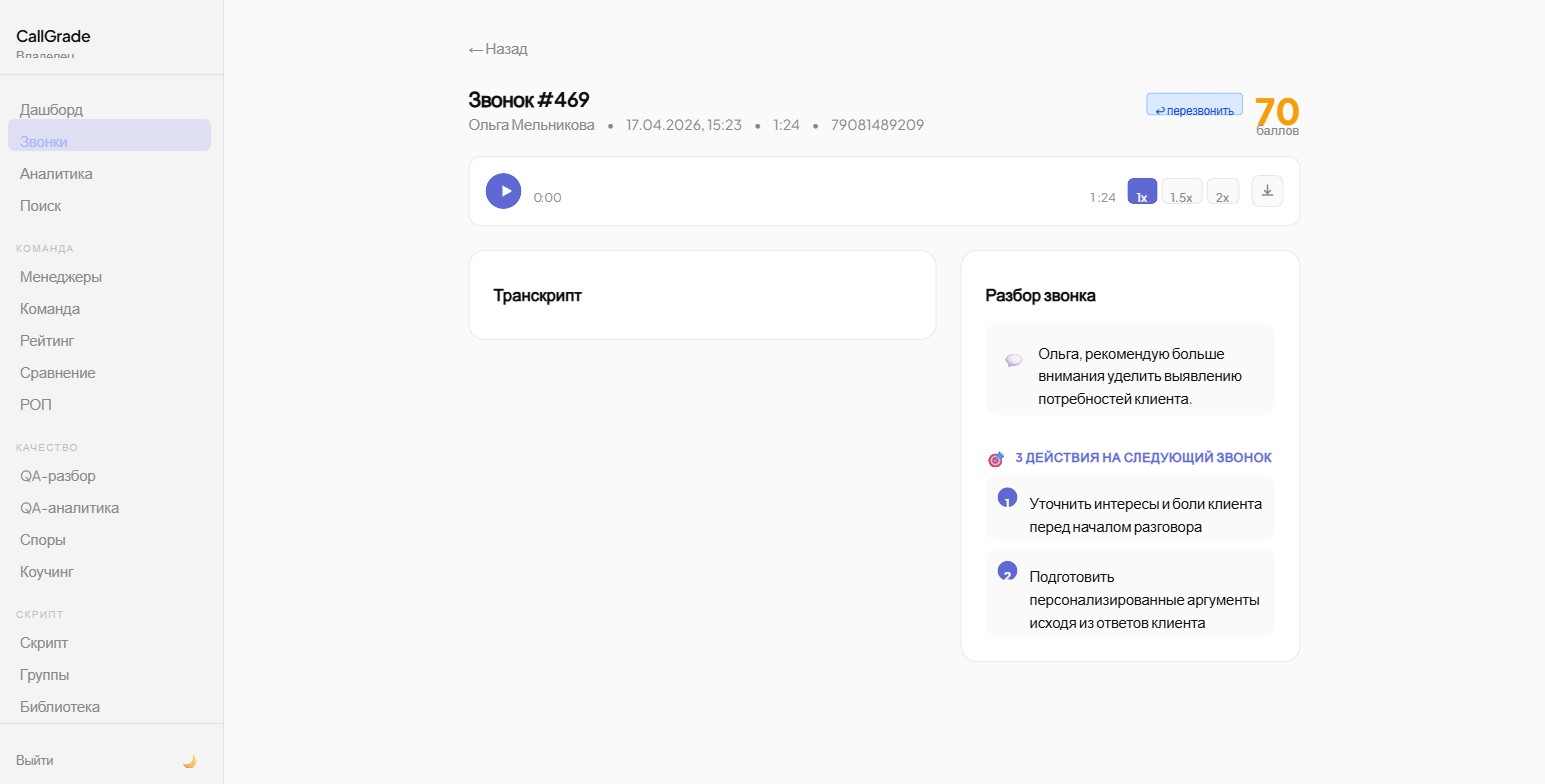 Разбор звонка